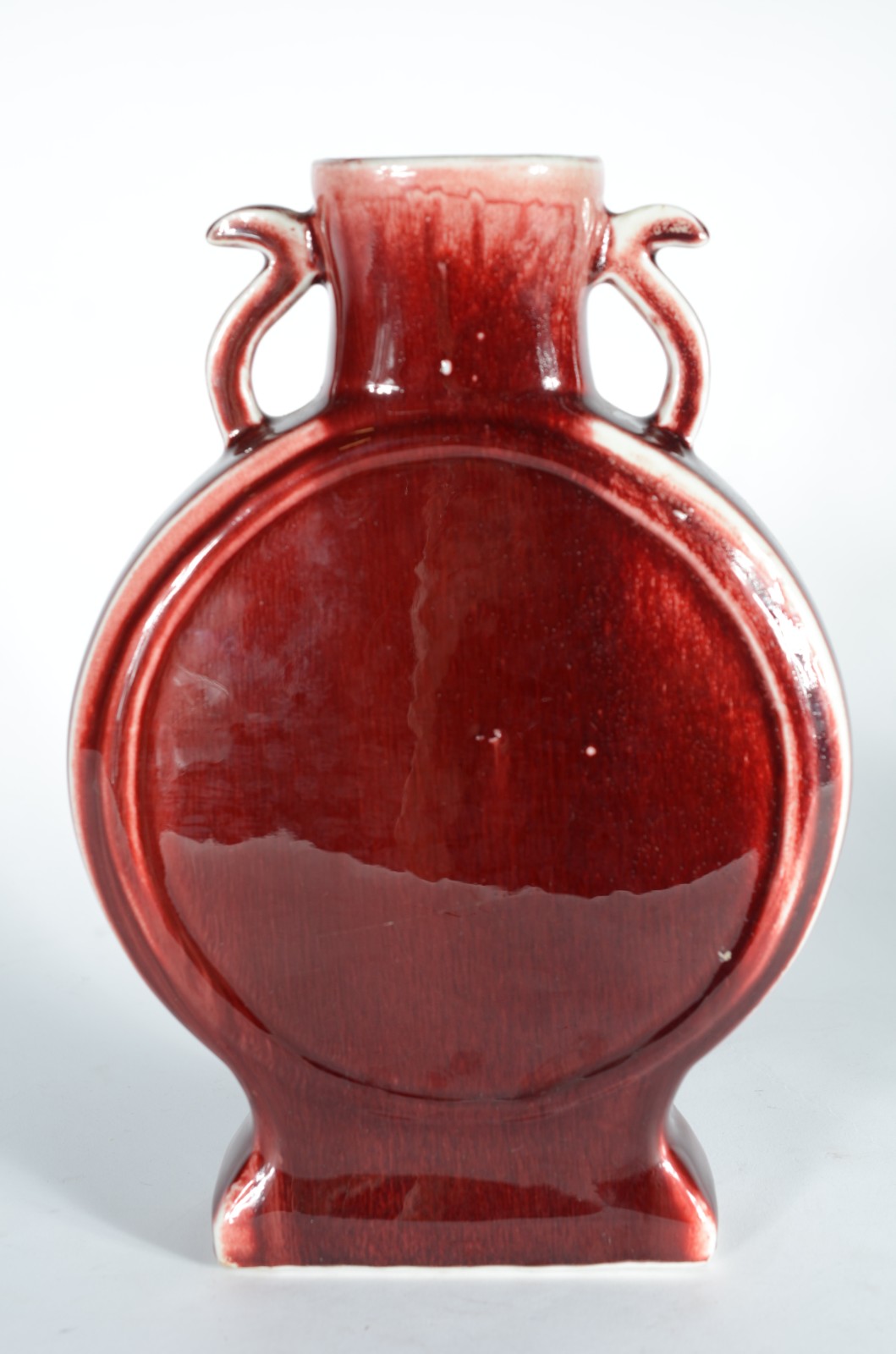 Vaso/ânfora de porcelana oriental sangue de boi. - foto 1 de 4