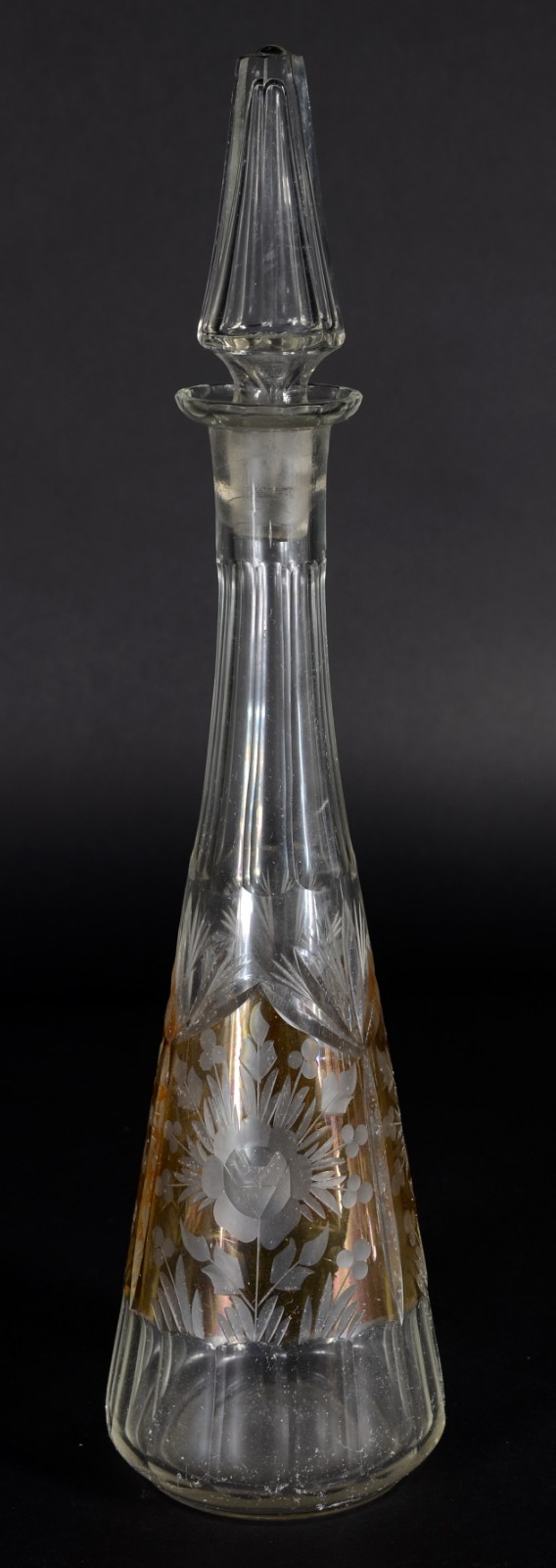 Conjunto de garrafa e 5 cálices de cristal europeu facetado, doublé... - foto 4 de 9