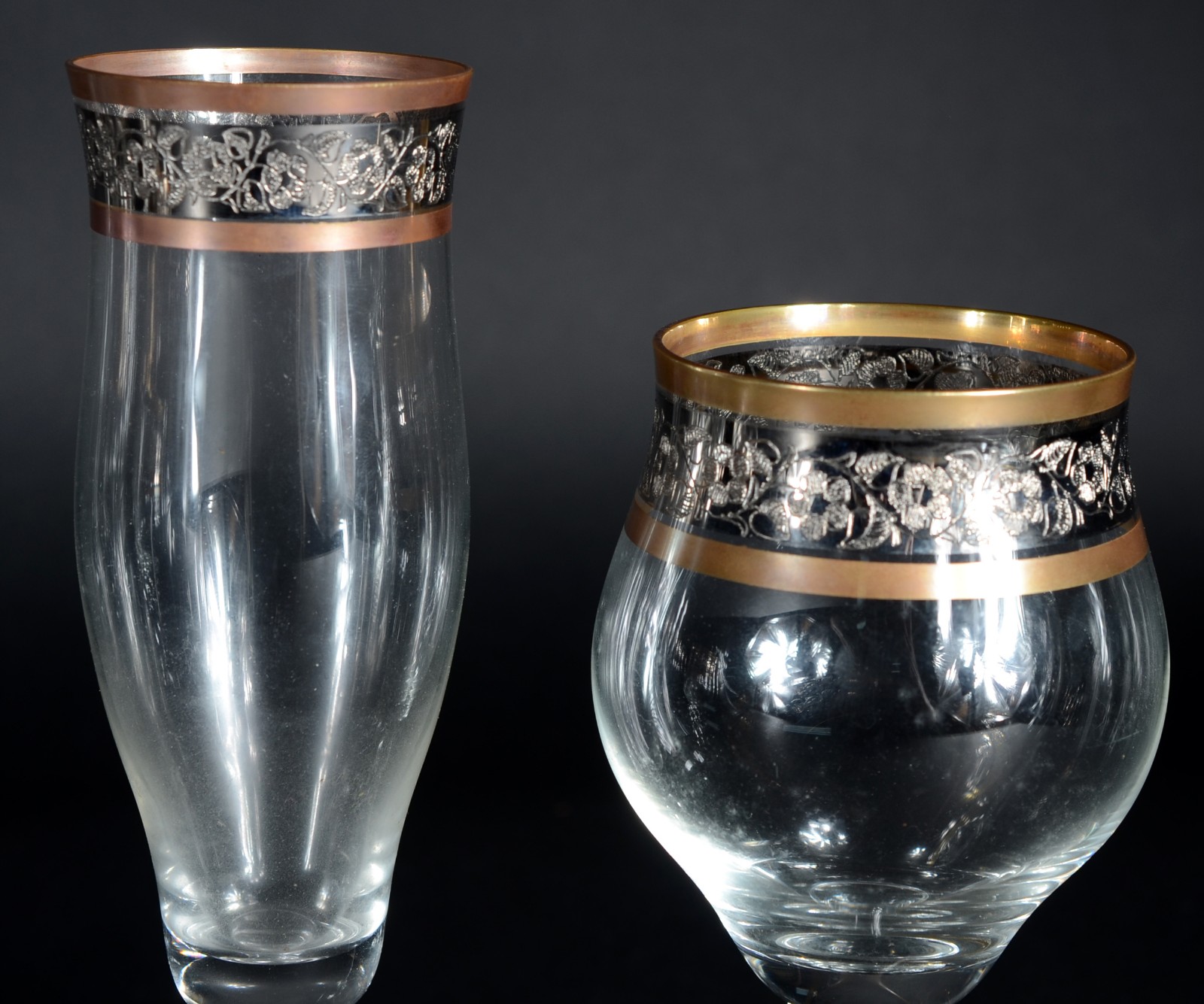 Serviço de cristal, composto de: 6 flutes para champagne, 6 taças... - foto 3 de 4