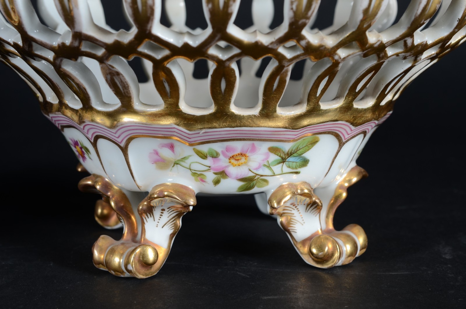 Par de belas fruteiras de porcelana francesa Velho Paris, laterais... - foto 3 de 5