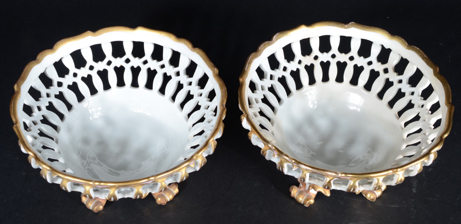 Par de belas fruteiras de porcelana francesa Velho Paris, laterais... - foto 4 de 5