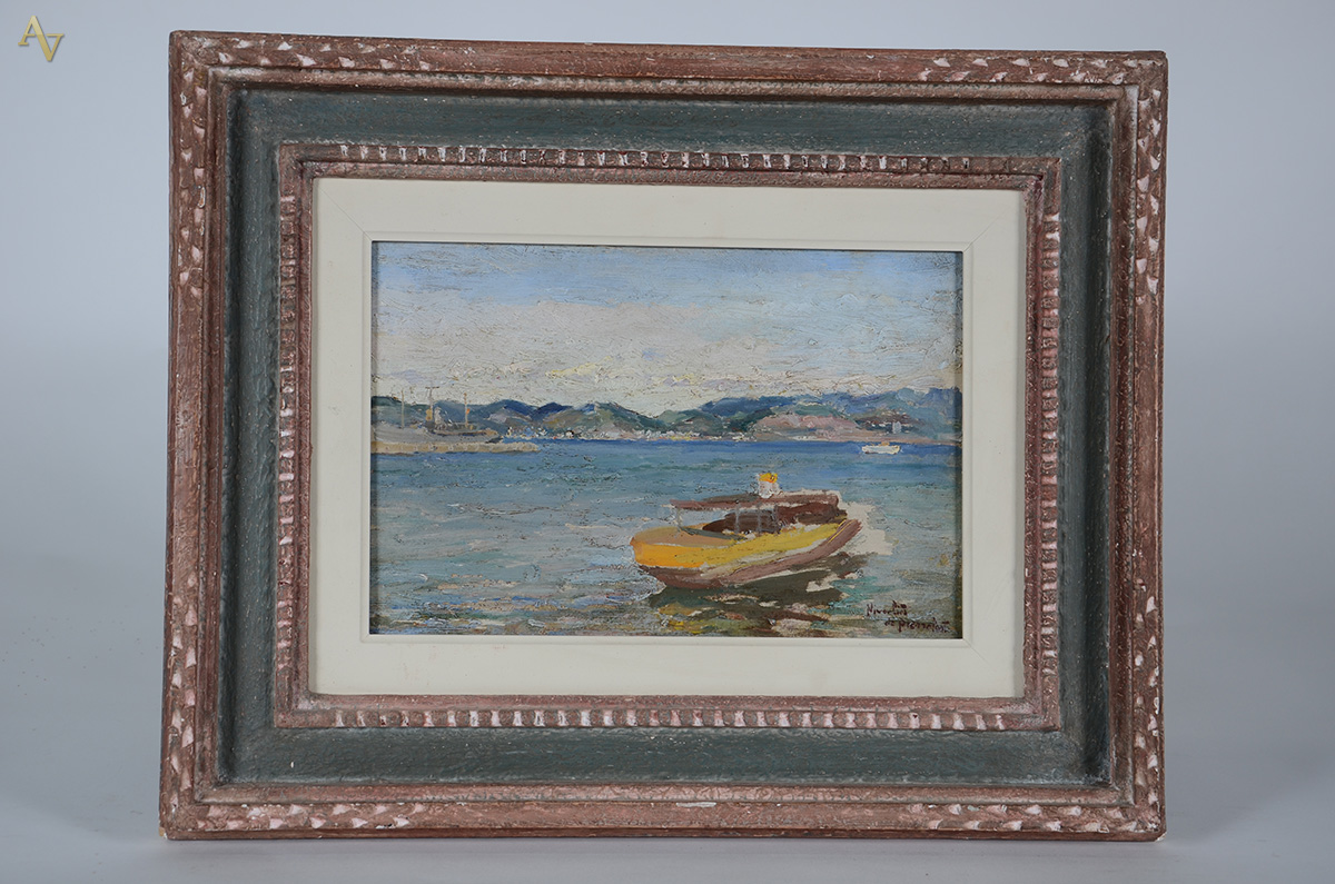MARIE NIVOULIES DE PIERREFORT (1879 - 1968) - Marinha - osc - 22 x 33 - foto 1 de 3