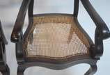 Mesa de jantar de jacarandá, tampo retangular c... - Mesa de jantar de jacarandá, tampo retangular com quinas arredondadas, bases em duplo balaústre terminando em tres pernas recurvas cada . Acompa...