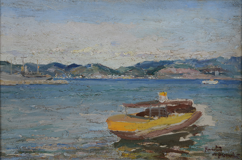MARIE NIVOULIES DE PIERREFORT (1879 - 1968) - Marinha - osc - 22 x 33 - foto 2 de 3