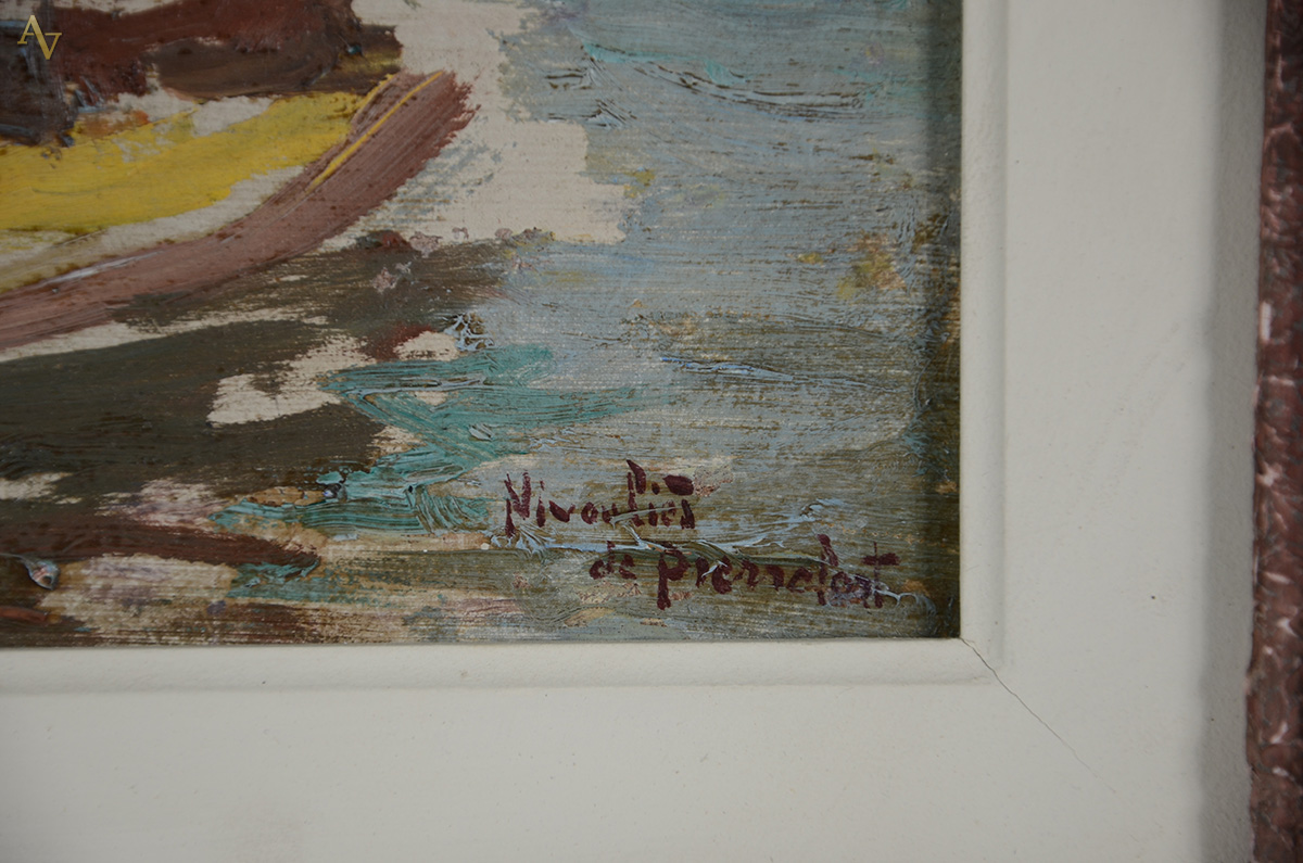 MARIE NIVOULIES DE PIERREFORT (1879 - 1968) - Marinha - osc - 22 x 33 - foto 3 de 3