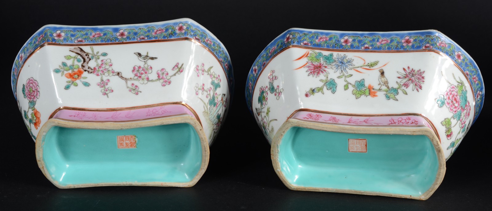 Três peças de porcelana chinesa policromada, sendo: potiche com base... - foto 7 de 11