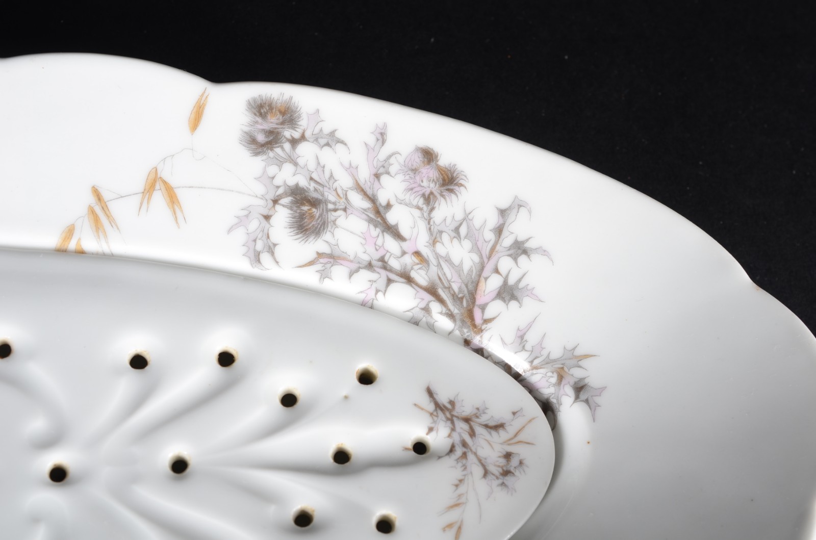 Travessa para peixe de porcelana francesa A.L.Garraux, com placa... - foto 3 de 7