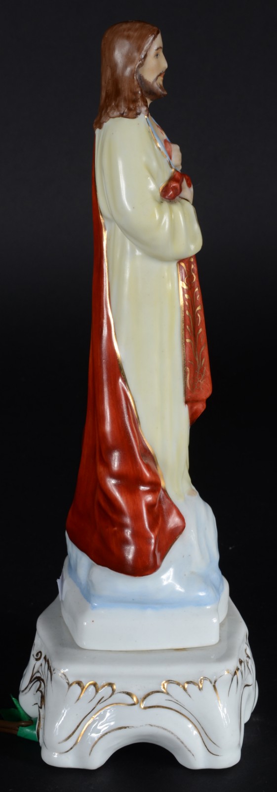 Luminária na forma de Sagrado Coração de porcelana policromada. - foto 3 de 8