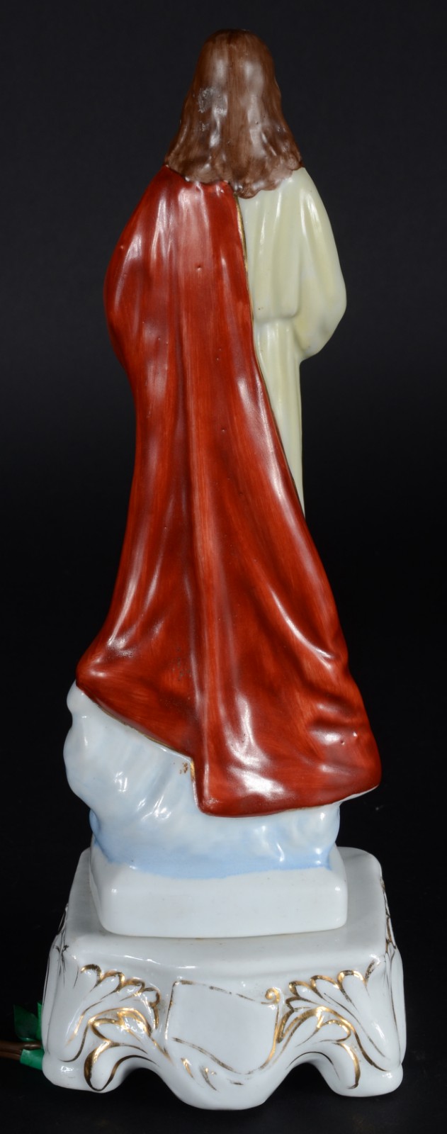 Luminária na forma de Sagrado Coração de porcelana policromada. - foto 4 de 8