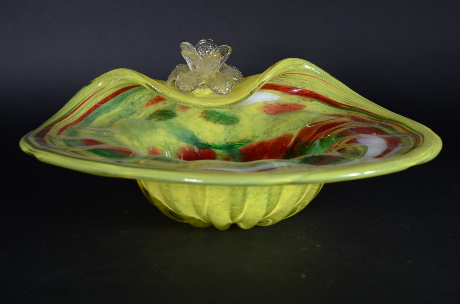 Centro de mesa de murano italiano mesclado nos tons de amarelo, verde... - foto 2 de 4
