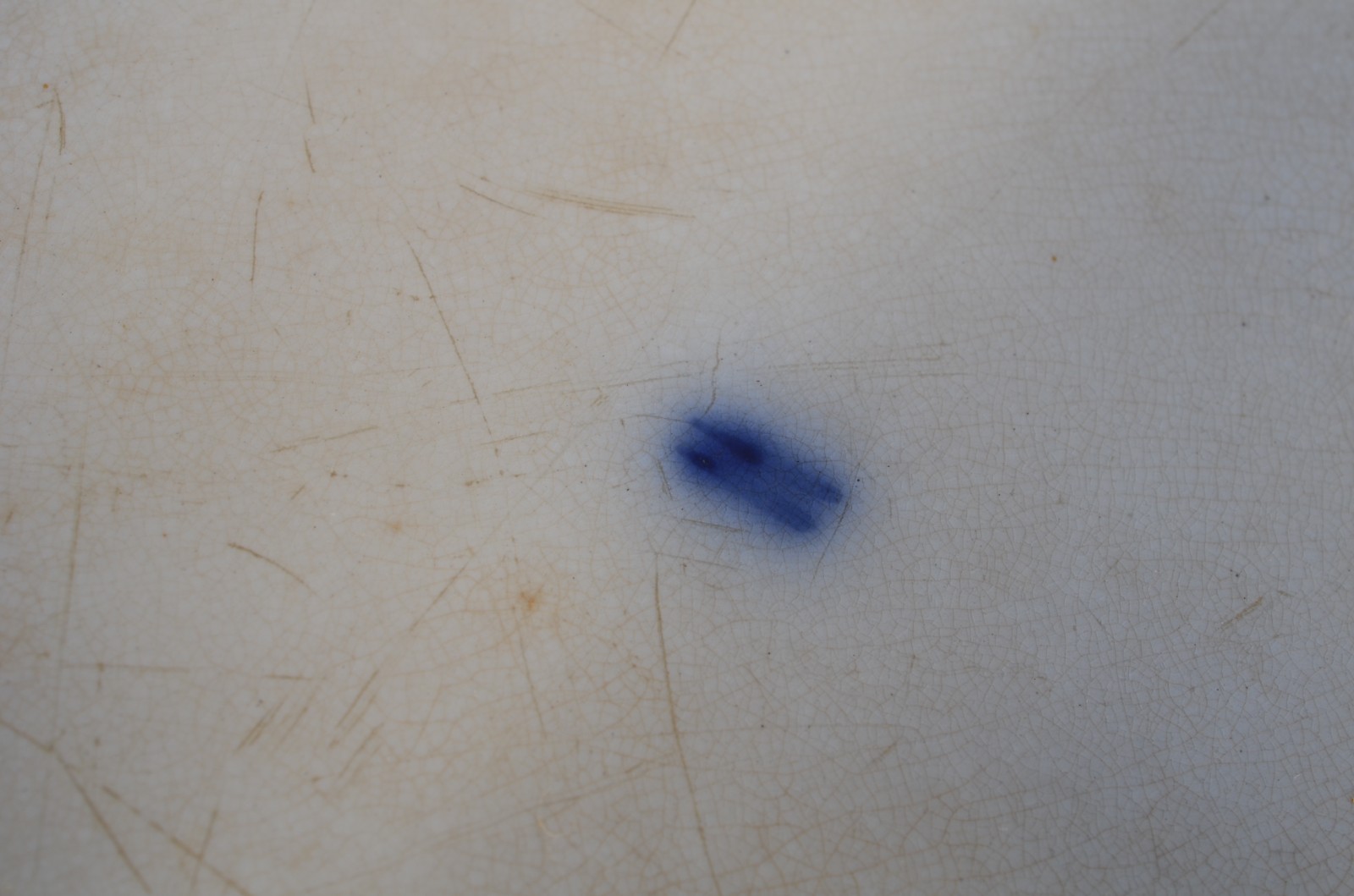 Travessa de faiança inglesa dita "azul borrão", feitio oitavado... - foto 5 de 6