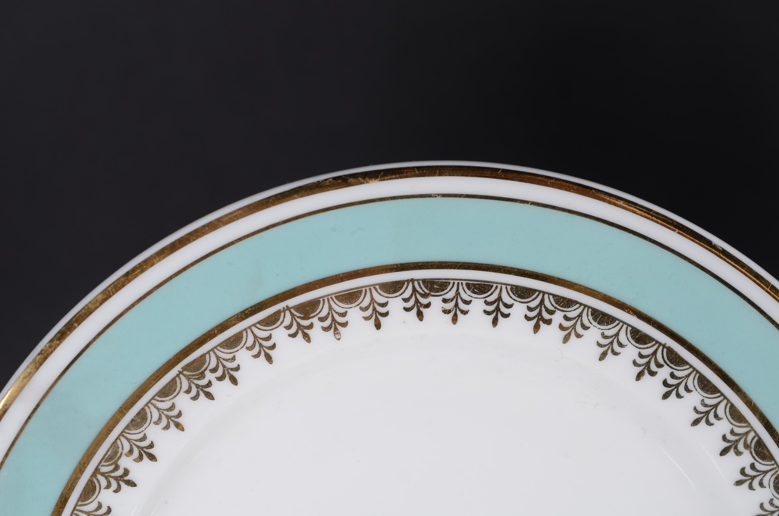 Serviço de porcelana Mauá para chá e café, borda verde água com... - foto 4 de 10