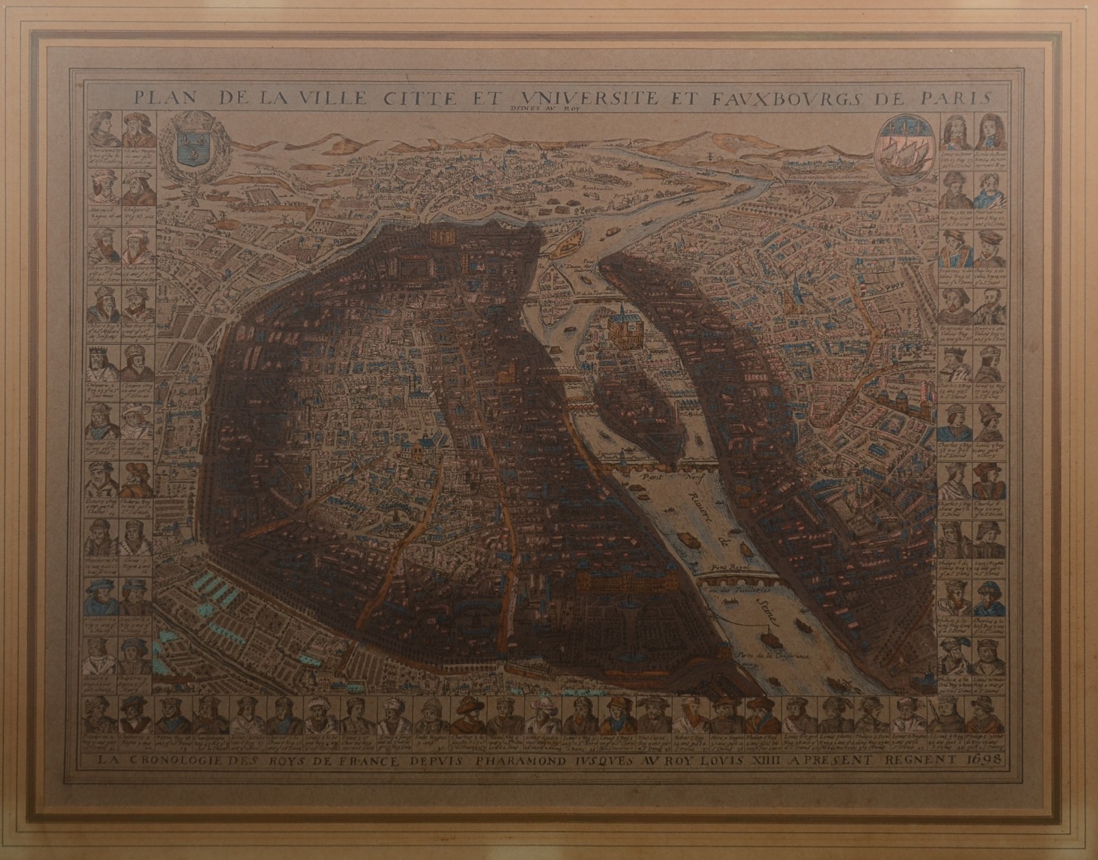 Plan de la ville citte et universite et fauxbourgs de Paris - foto 1 de 7