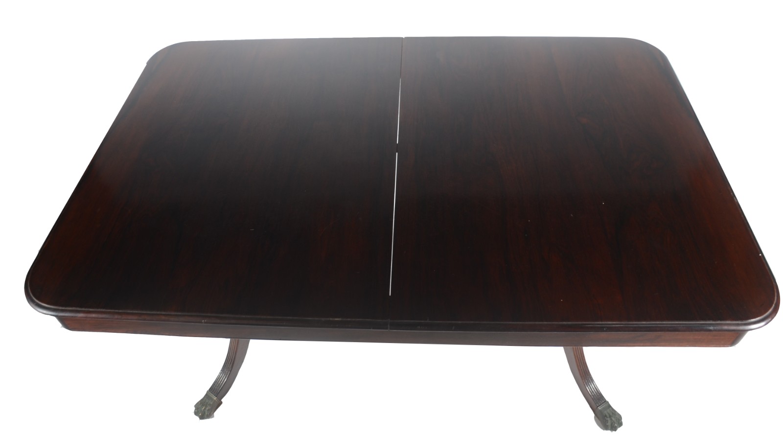 Mesa de jantar de jacarandá, tampo retangular com uma tábua extensora... - foto 5 de 11