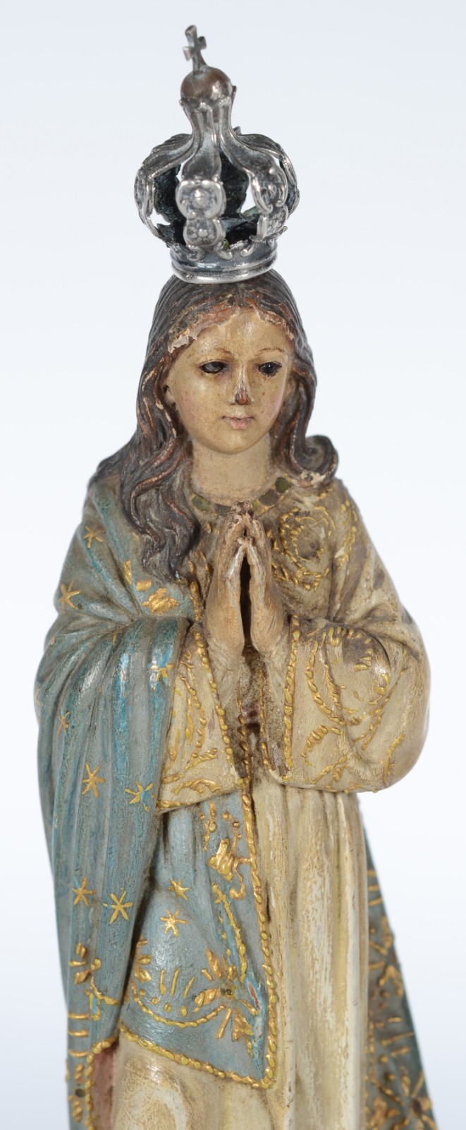 Nossa Senhora - Imagem portuguesa de madeira policromada e dourada... - foto 2 de 7