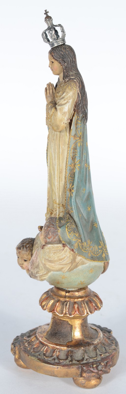 Nossa Senhora - Imagem portuguesa de madeira policromada e dourada... - foto 5 de 7