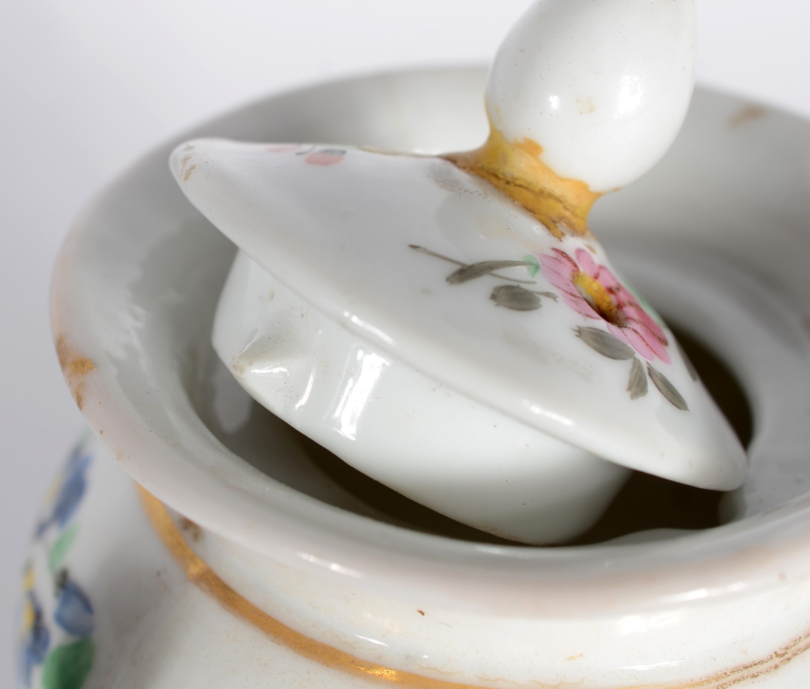 "Veilleuse" de porcelana francesa Velho Paris, decoração floral em... - foto 3 de 8