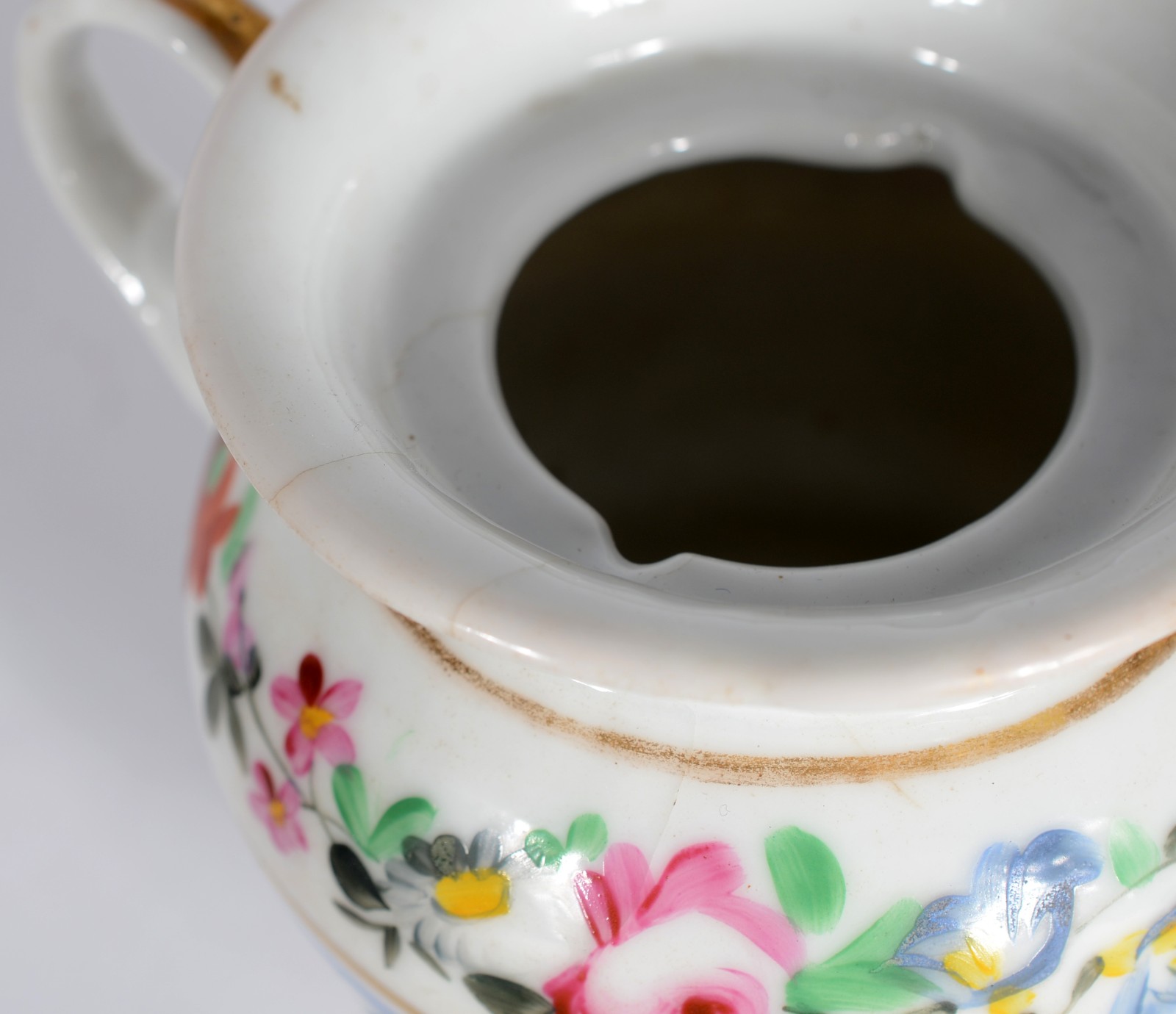 "Veilleuse" de porcelana francesa Velho Paris, decoração floral em... - foto 5 de 8
