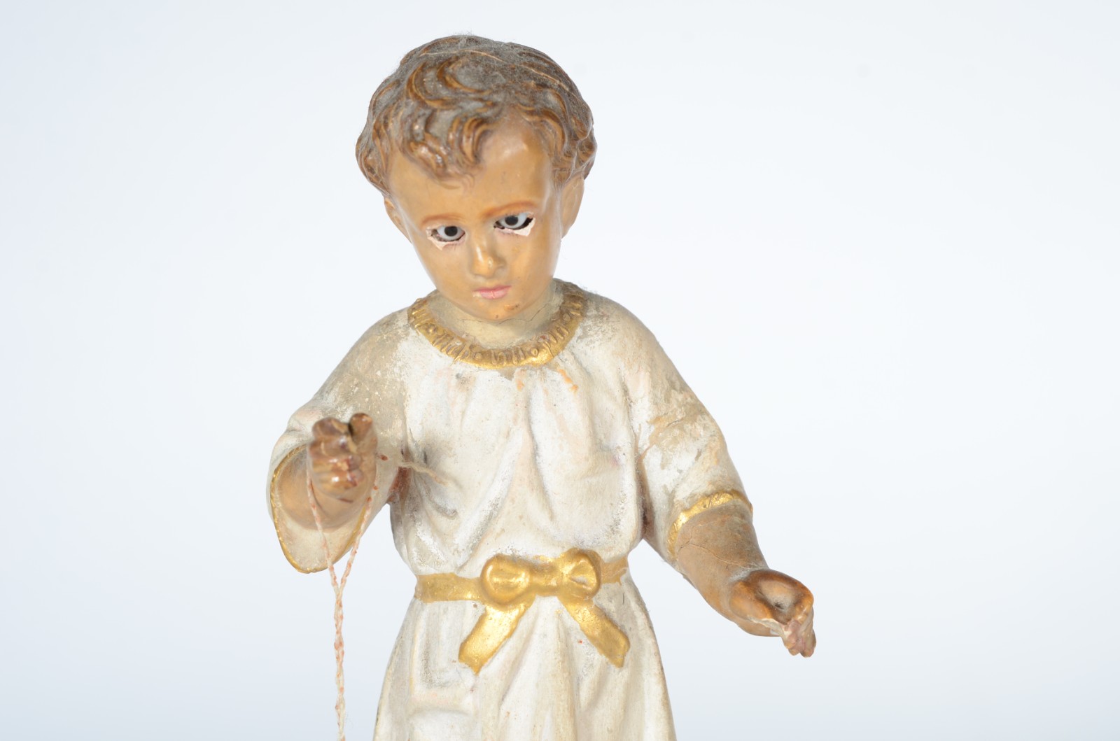 Menino Deus - Imagem de madeira policromada e dourada sobre pedestal... - foto 2 de 8