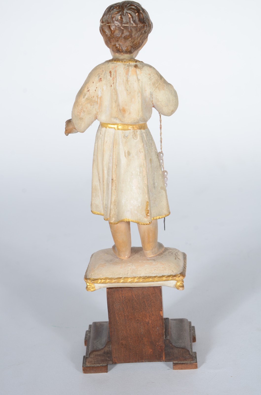Menino Deus - Imagem de madeira policromada e dourada sobre pedestal... - foto 6 de 8
