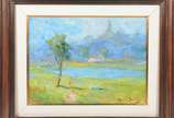 Manoel Santiago (1897-1987), Paisagem - Óleo sobre tela.