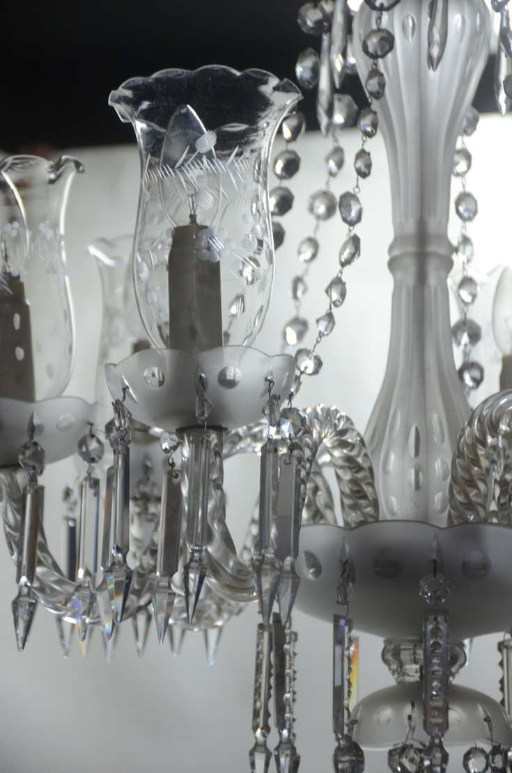 Lustre de cristal para 6 luzes. - Galeria Alphaville
