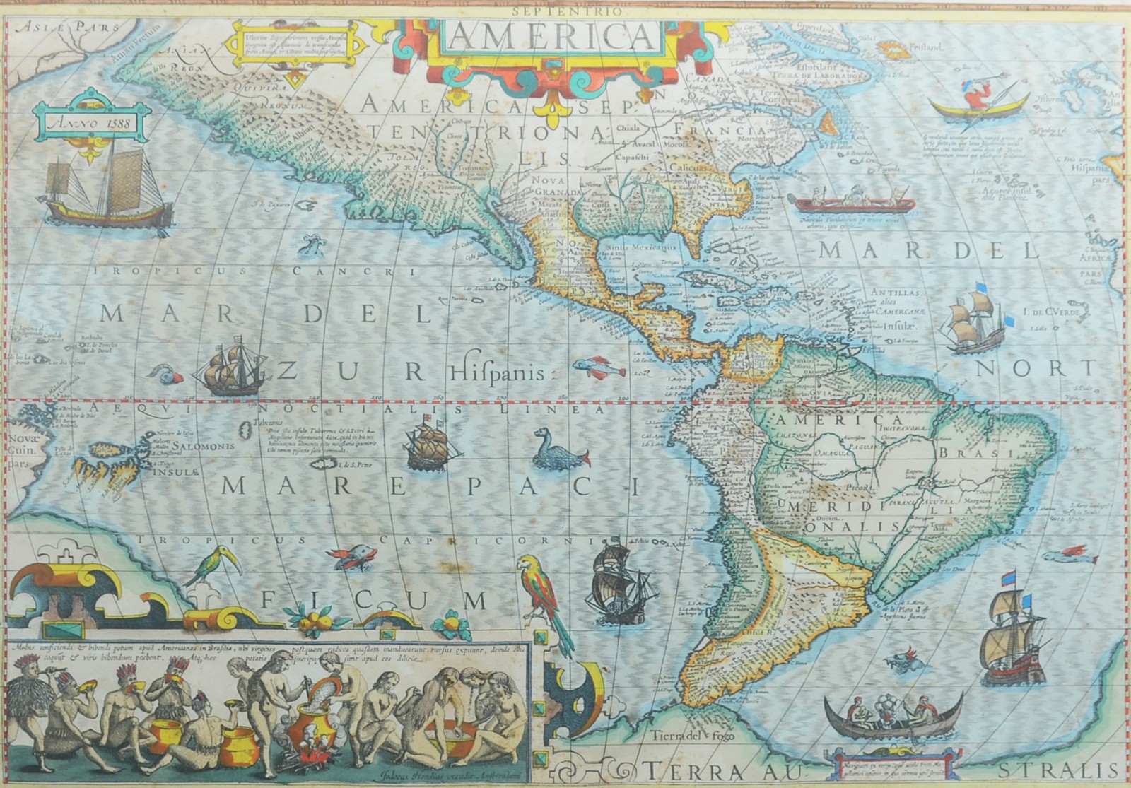 Antigo mapa da America. - foto 1 de 7