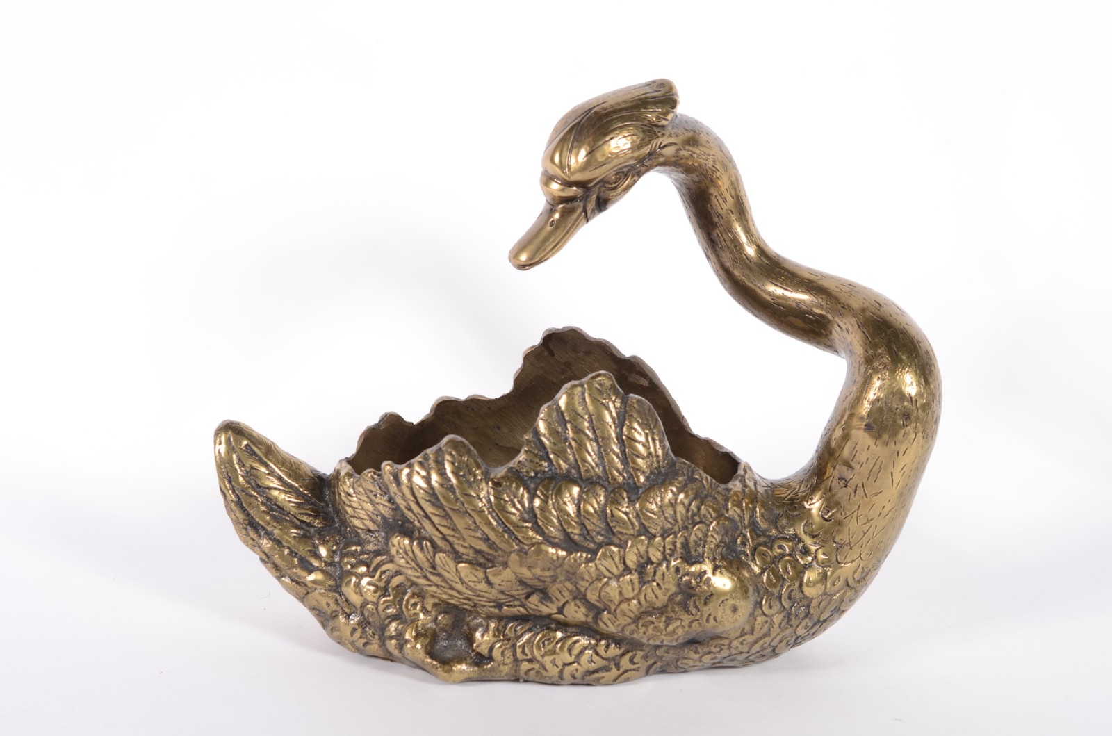 Fruteira de bronze representando cisne. - foto 1 de 8