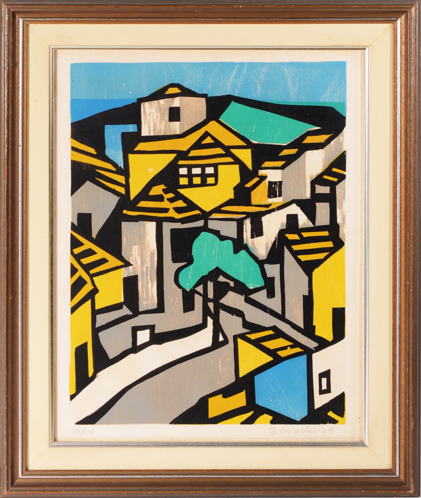 Aldo Bonadei (1906-1974), Rua com casario e árvores - foto 2 de 5
