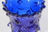 Vaso de murano  na cor azul com pó de ouro  - Vaso de murano  na cor azul com pó de ouro 