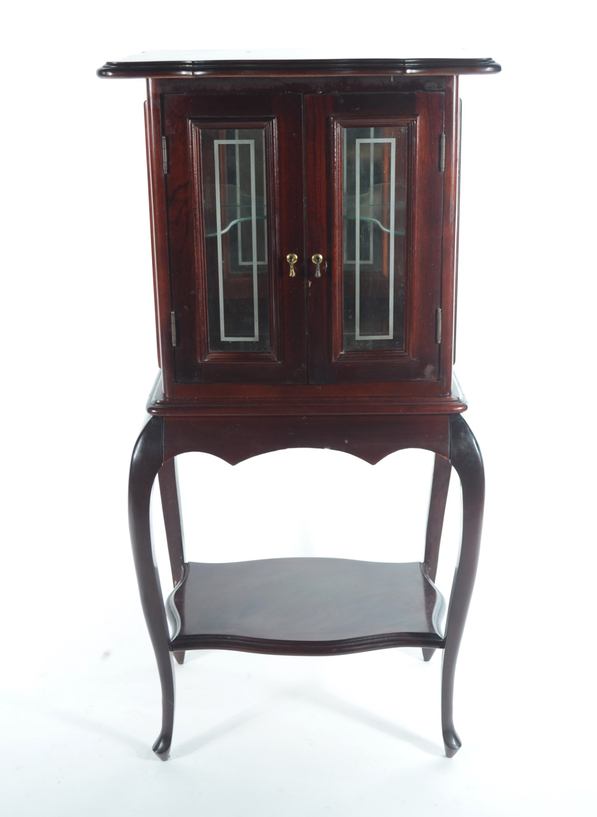 Mini cristaleira de madeira, duas portas, interior espelhado com uma... - foto 4 de 7