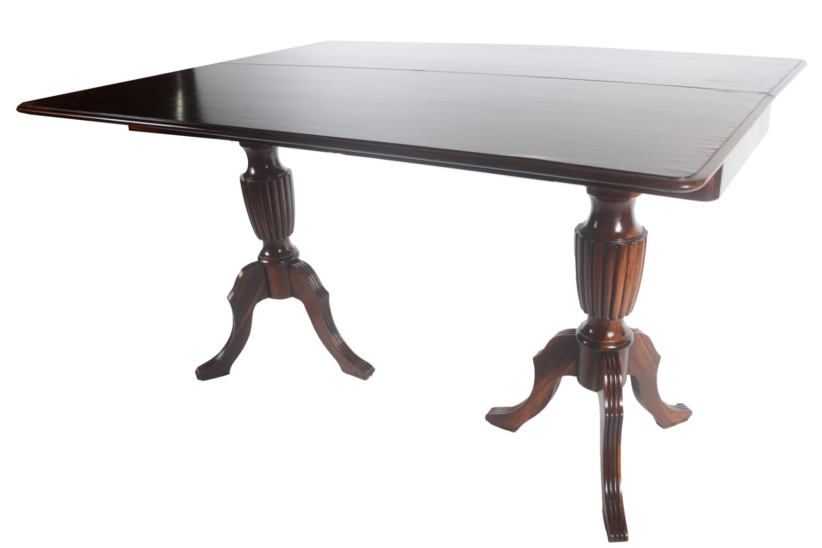 Mesa/aparador de madeira nobre, duas gavetas, tampo dobrável, base em... - foto 2 de 8