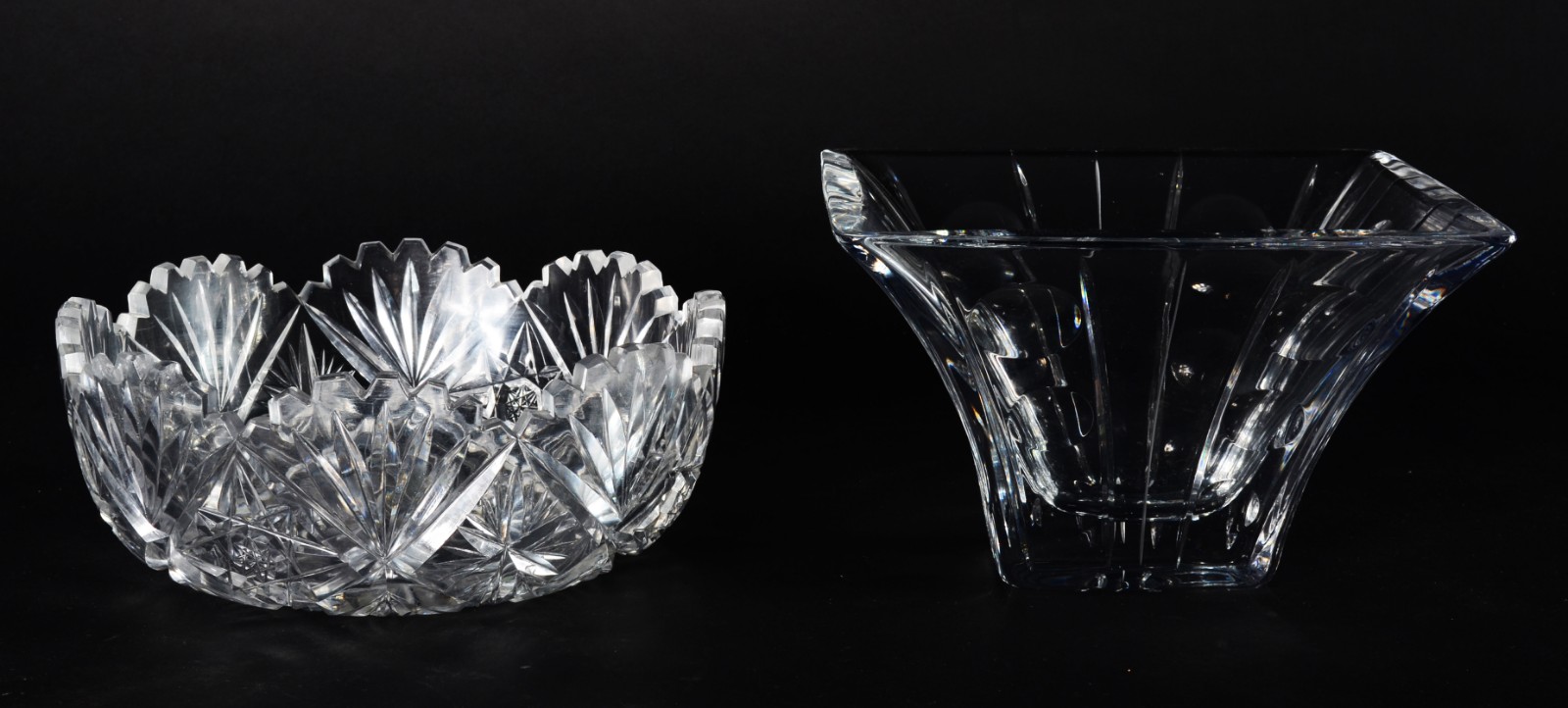 Duas fruteiras de cristal lapidado. - foto 1 de 11