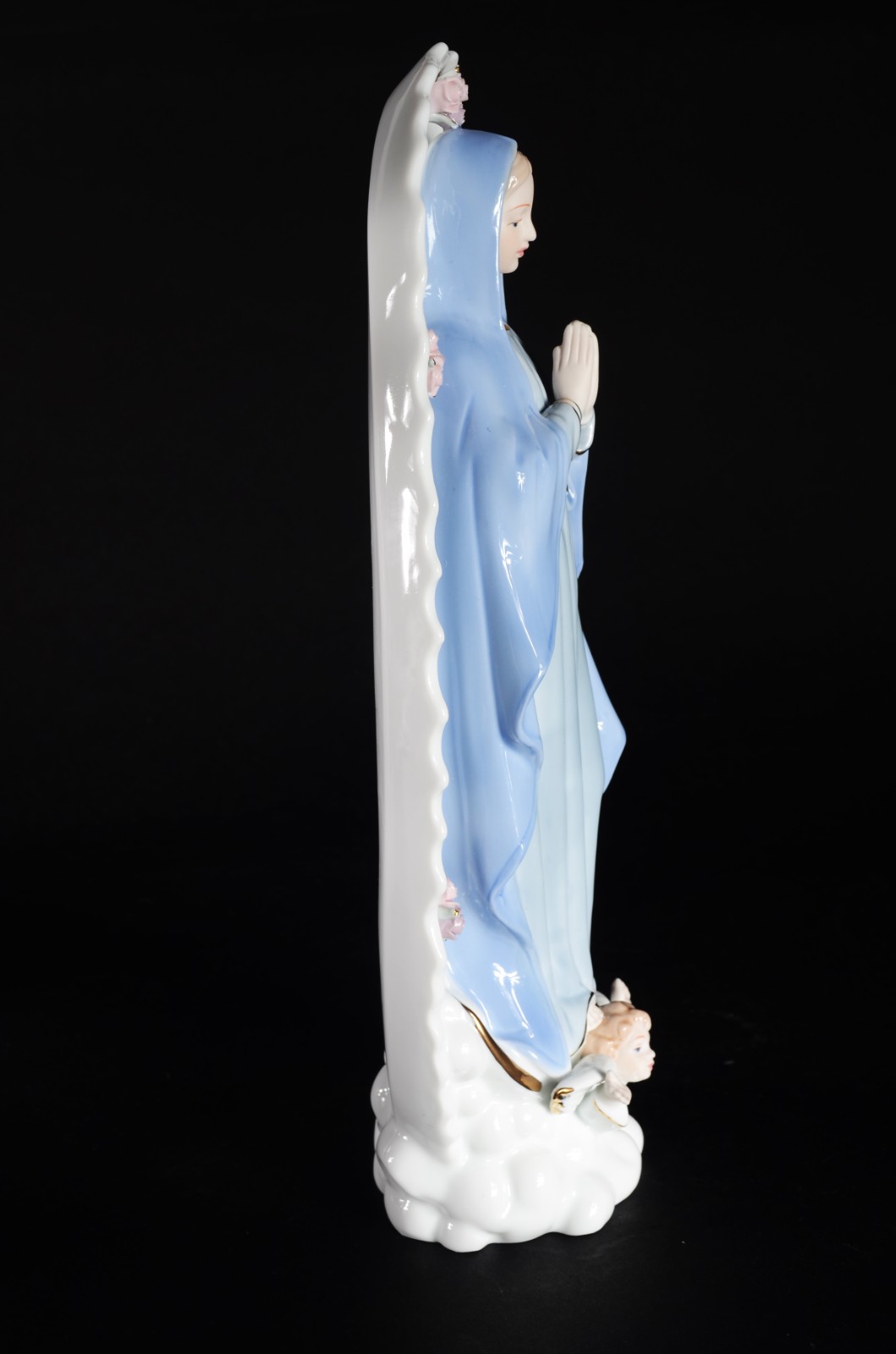 Estatueta de porcelana policromada representando Nossa Senhora com... - foto 6 de 7