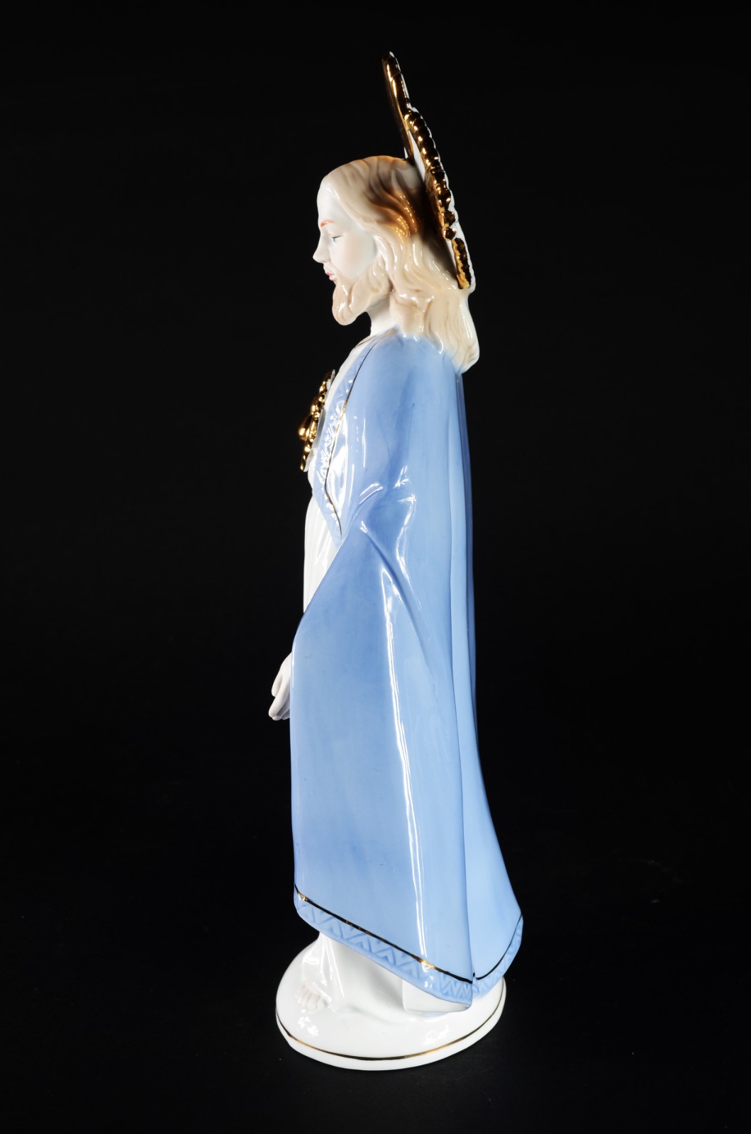 Estatueta de porcelana policromada representando Sagrado Coração de... - foto 4 de 7