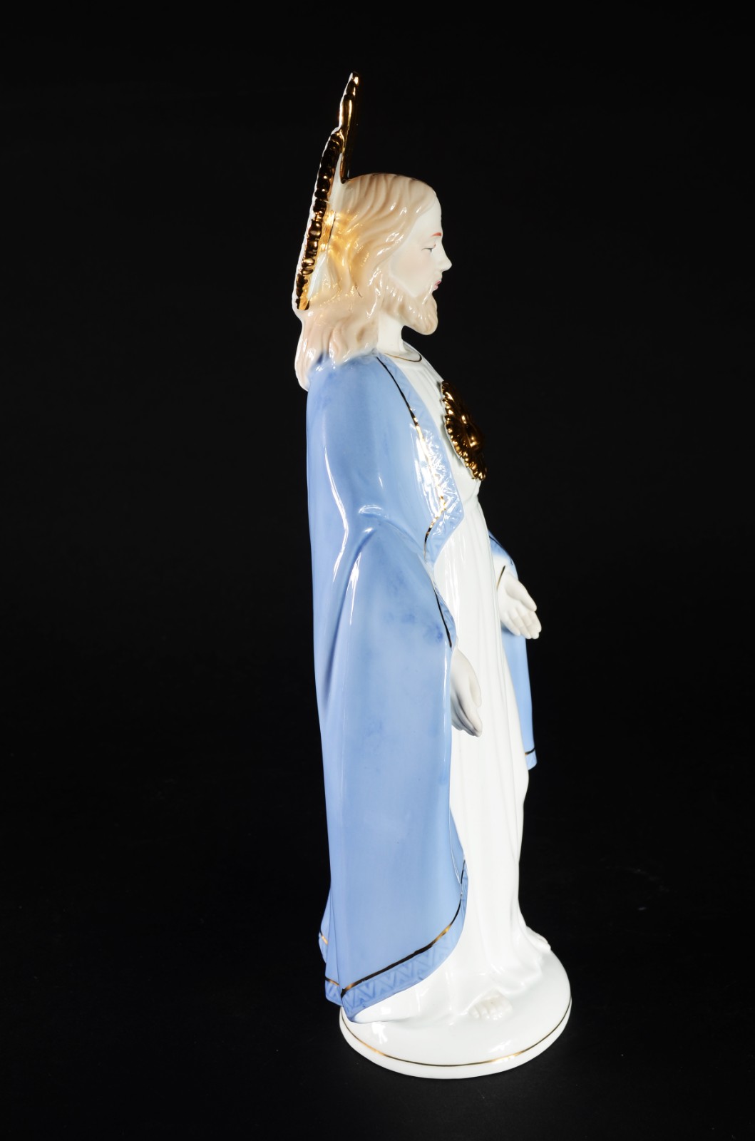 Estatueta de porcelana policromada representando Sagrado Coração de... - foto 6 de 7