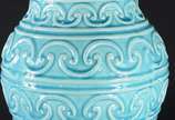 Potiche de cerâmica vitrificada na cor azul tur... - Potiche de cerâmica vitrificada na cor azul turquesa.