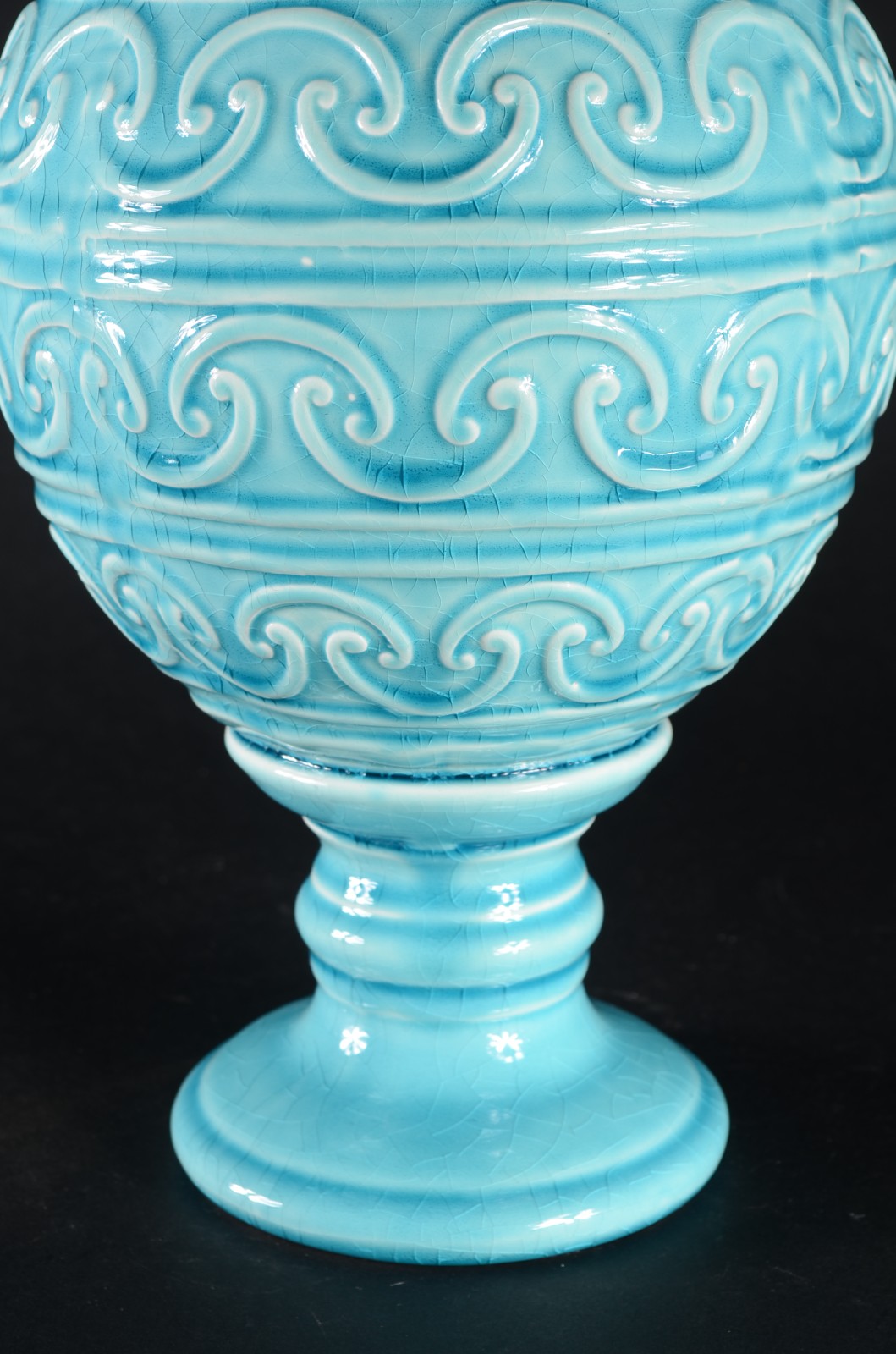 Potiche de cerâmica vitrificada na cor azul turquesa. - foto 4 de 8