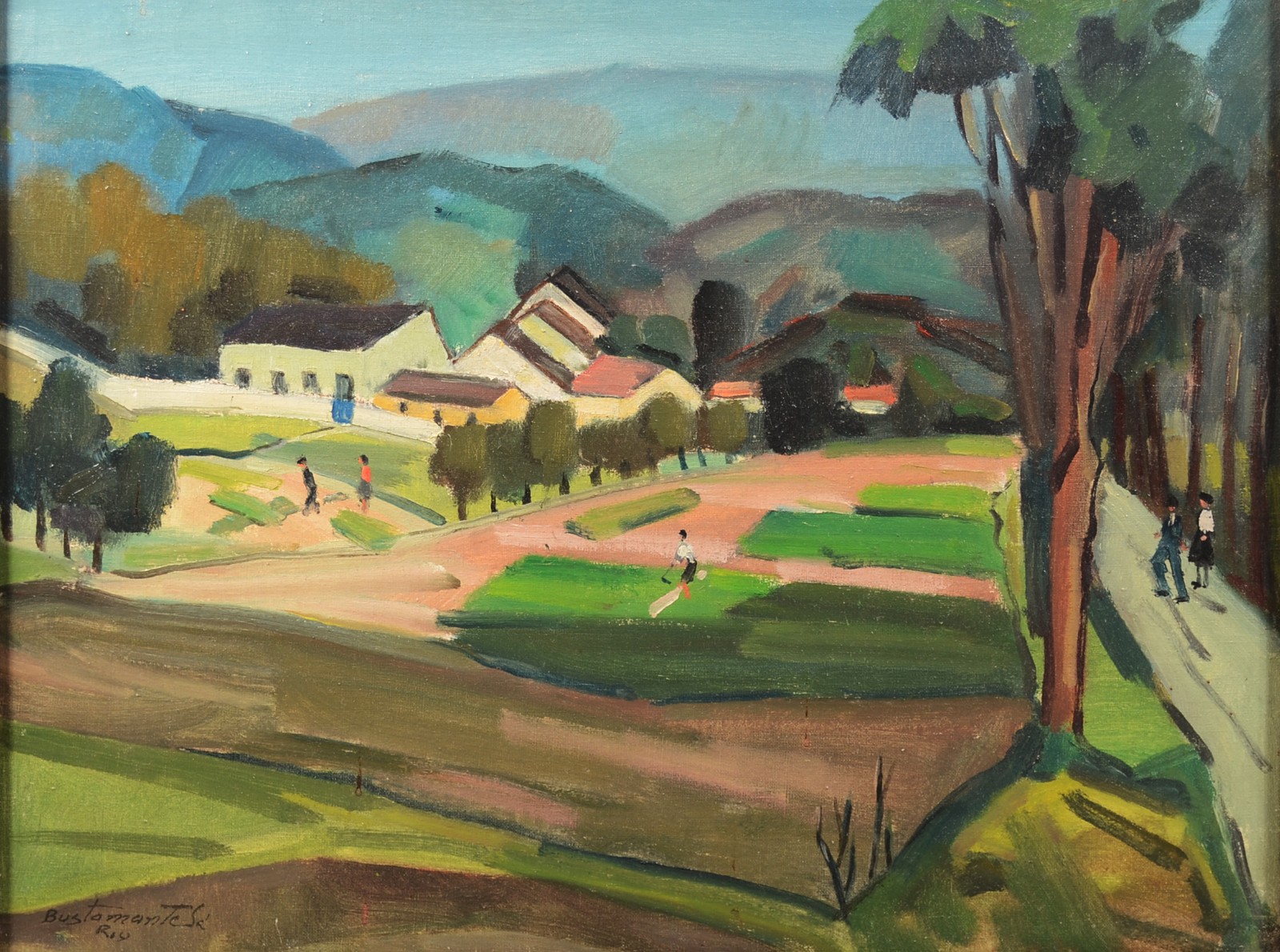 Bustamante Sá (1907-1988), Paisagem com figuras - foto 1 de 5