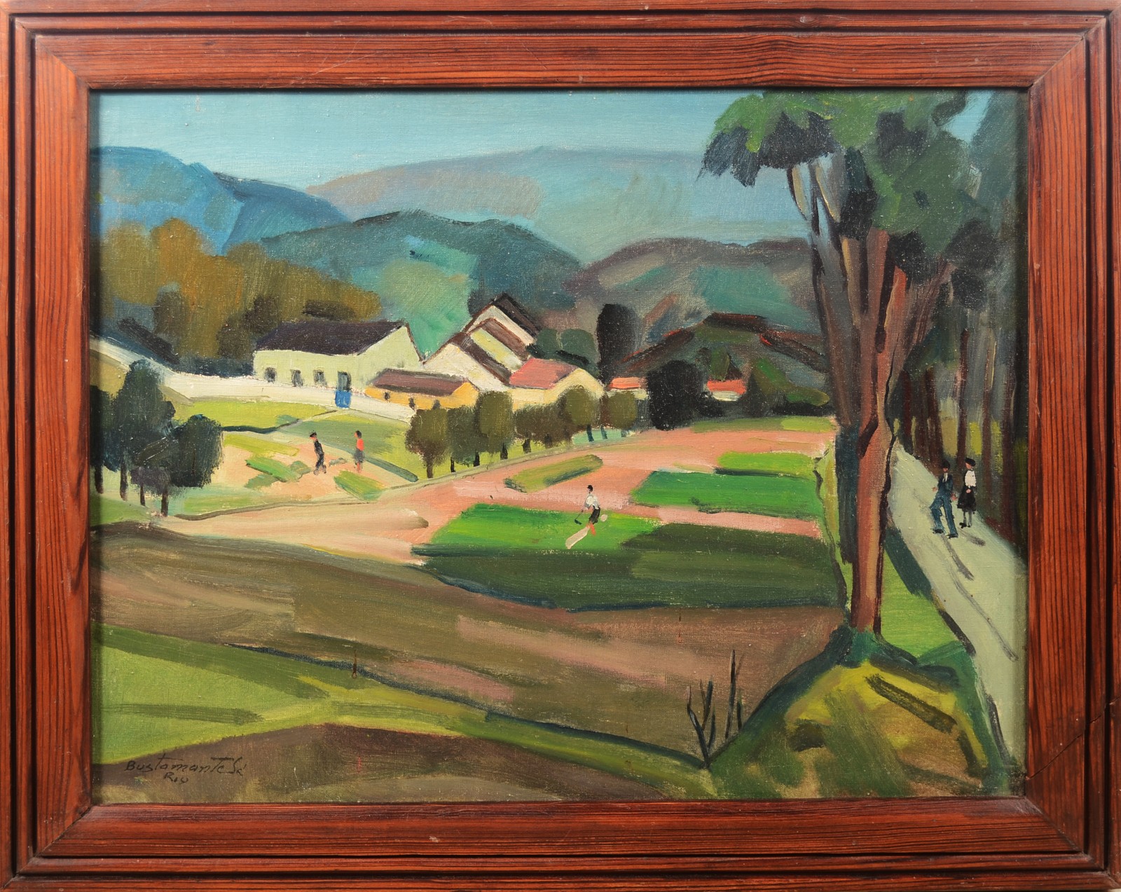 Bustamante Sá (1907-1988), Paisagem com figuras - foto 2 de 5