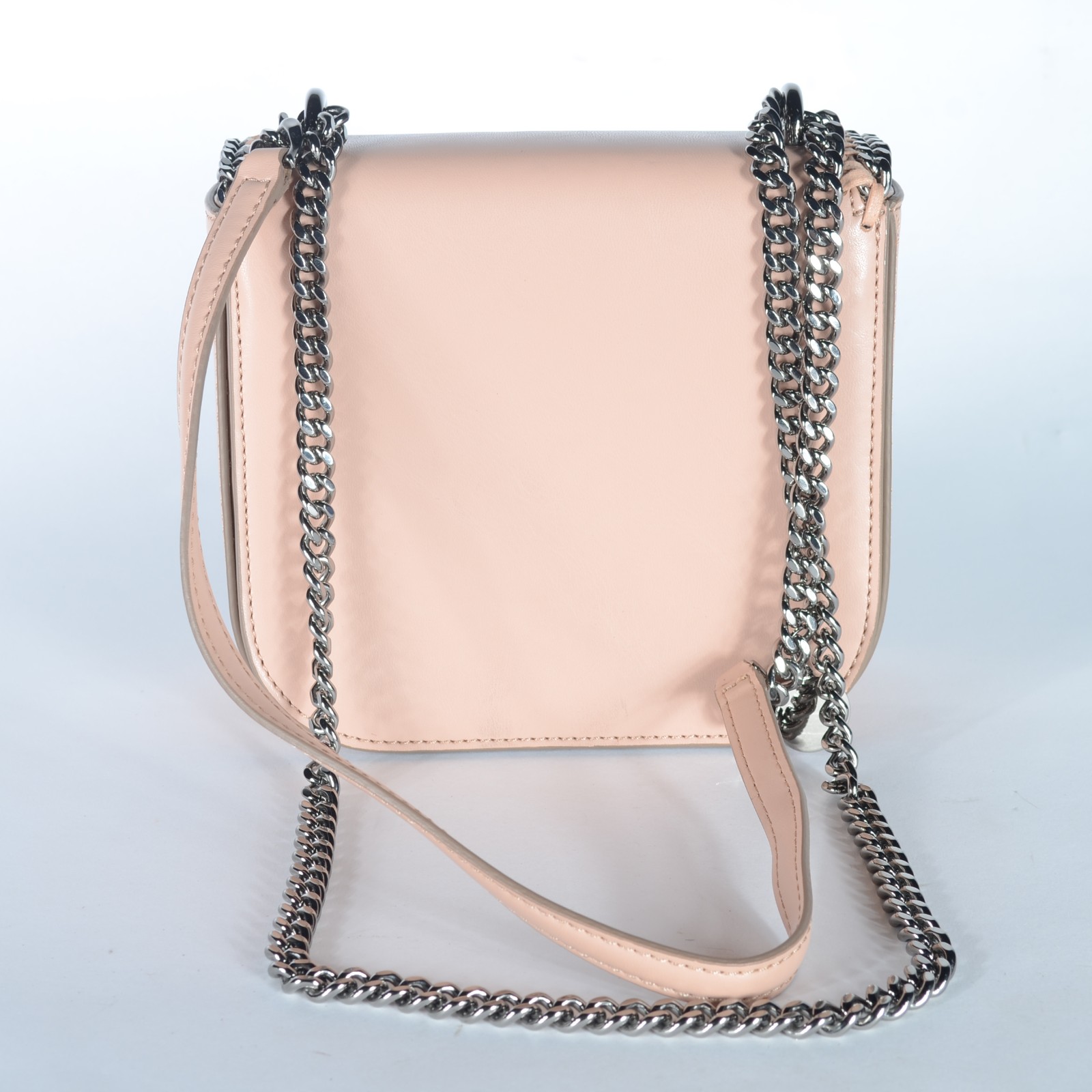 Bolsa feminina de couro ecológico rosado, "Falabella box small", alça... - foto 3 de 8