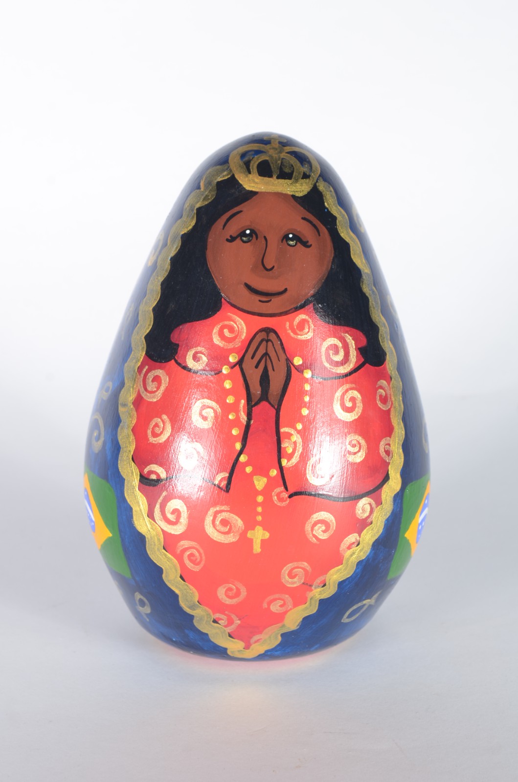 Escultura de cerâmica representando Nossa Senhora Aparecida, assinada... - foto 1 de 7