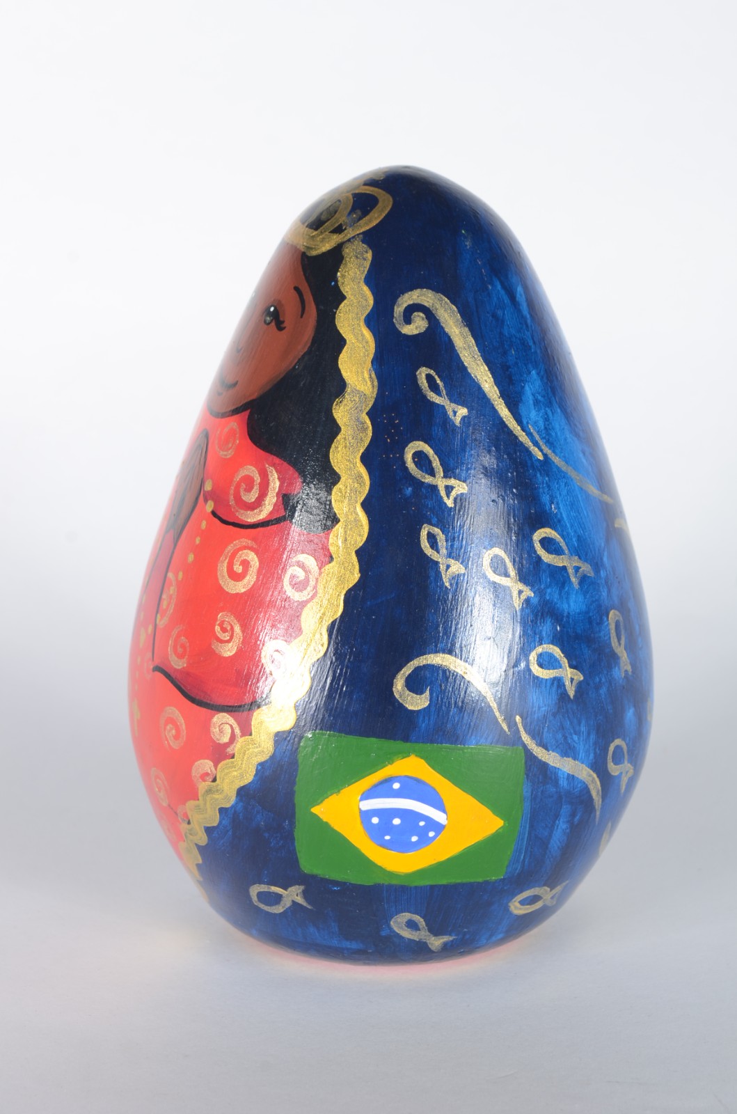 Escultura de cerâmica representando Nossa Senhora Aparecida, assinada... - foto 3 de 7