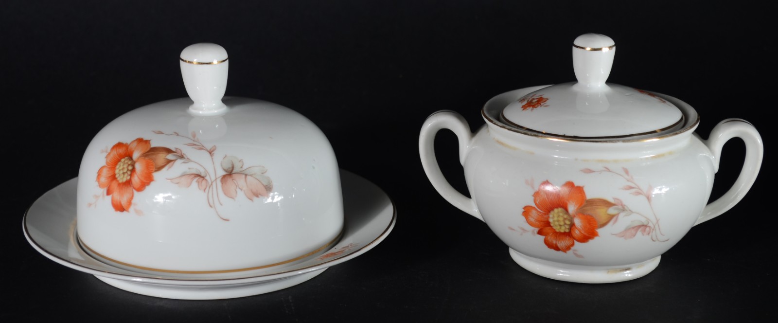 Serviço de chá e café de porcelana tcheca MZ, decorado com flores em... - foto 4 de 7