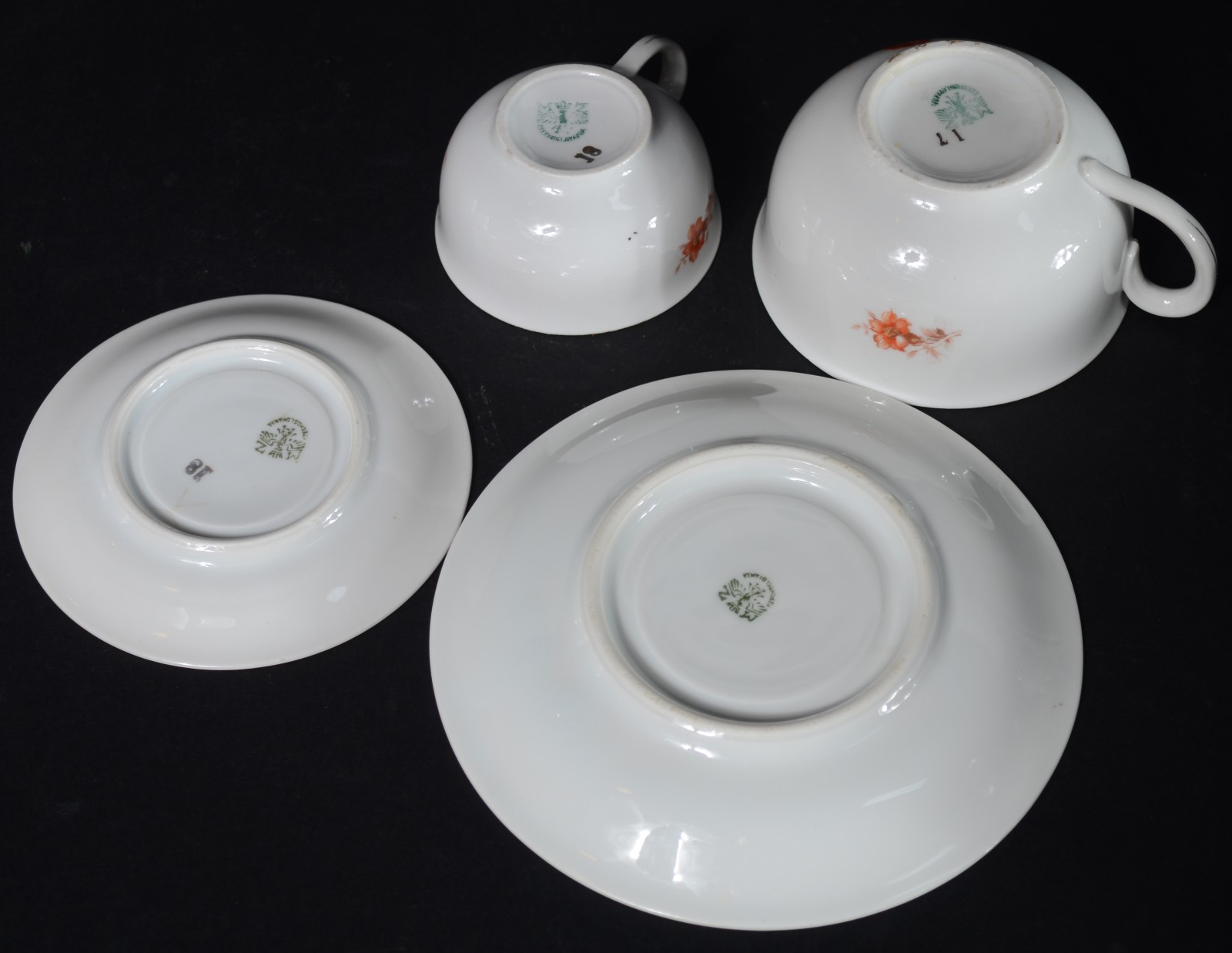 Serviço de chá e café de porcelana tcheca MZ, decorado com flores em... - foto 6 de 7