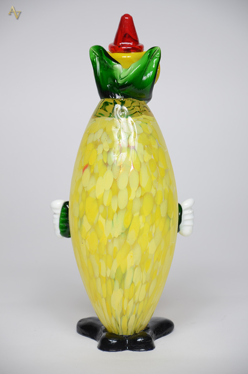 Palhaço de murano amarelo. Altura 33 cm. - foto 2 de 2