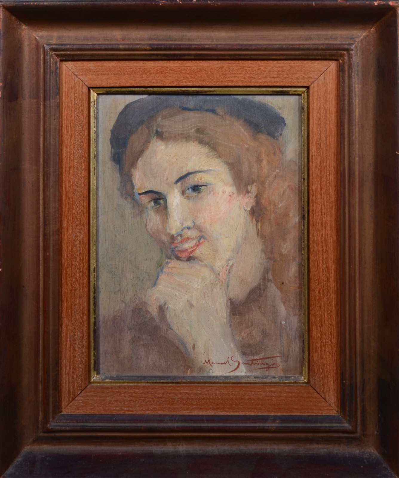 Manoel Santiago (1897-1987), Moça com boina preta - foto 2 de 5