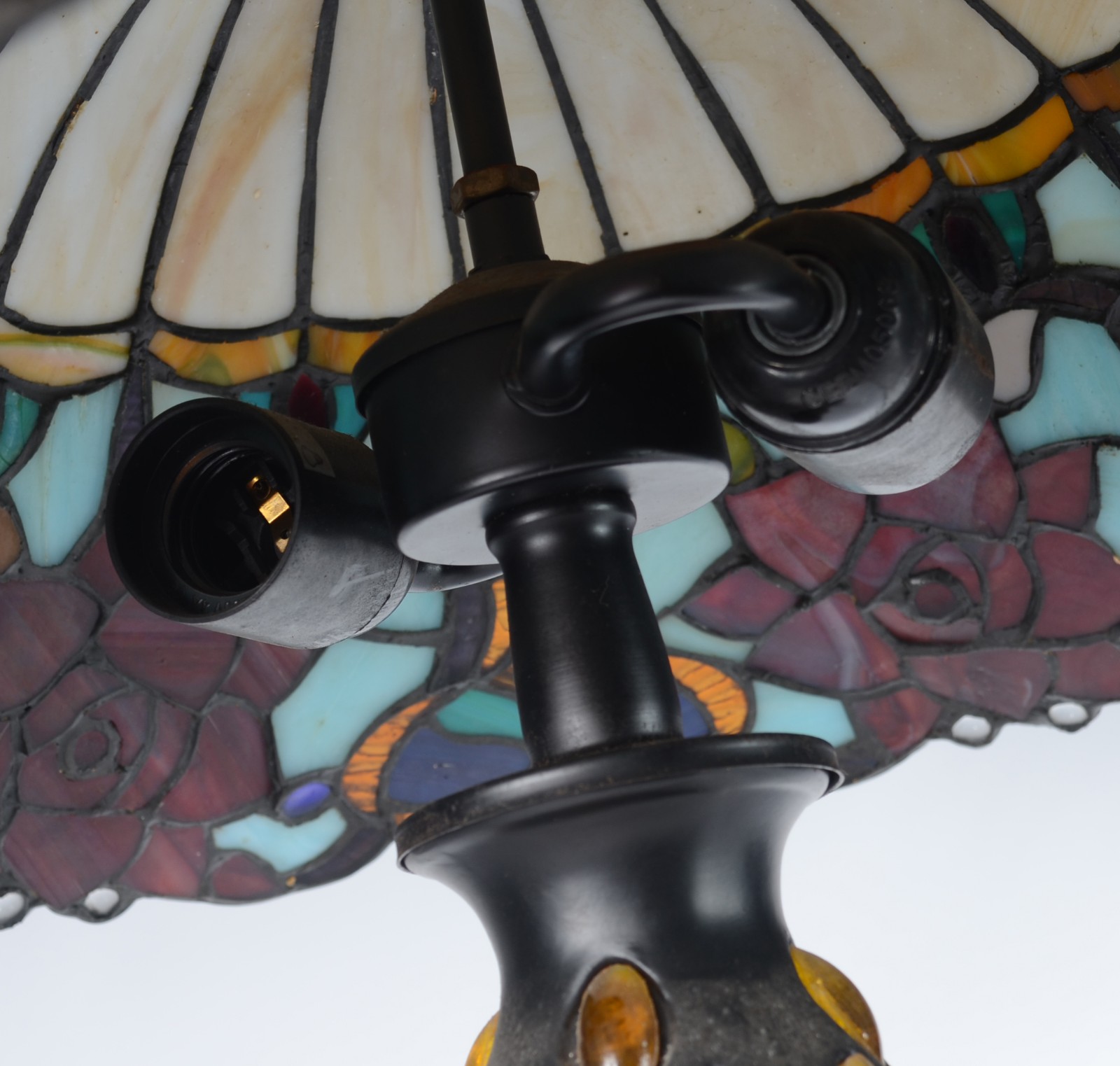 Abatjout, estilo Tiffany cúpula em placas de pasta de vidro. - foto 4 de 6