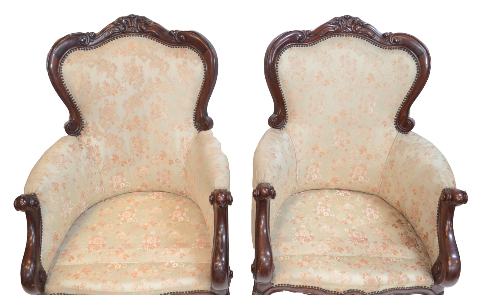 Conjunto de sofá para três lugares e par de poltronas de madeira... - foto 4 de 8