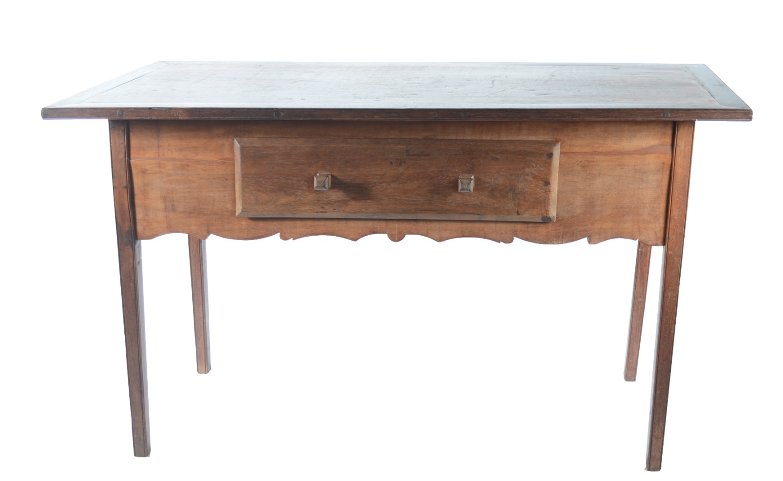 Mesa de encostar de madeira nobre, tampo retangular com uma gaveta... - foto 2 de 5